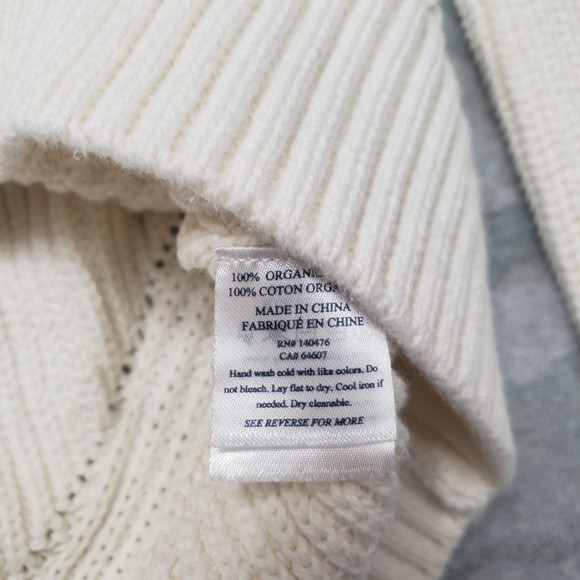 Faherty Sweater Womens Large Beige Pullover Ribbed Long Sleeve - Picture 5 of 9